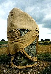 Recently vandalised stone at Avebury.