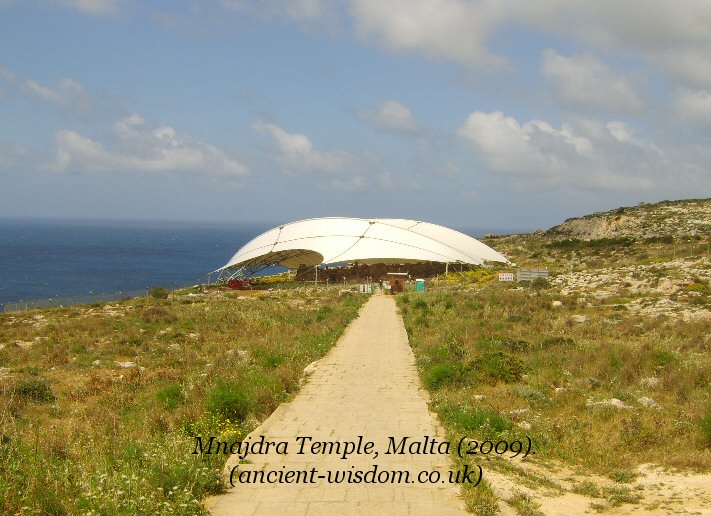 mnajdra temple covered, malta.