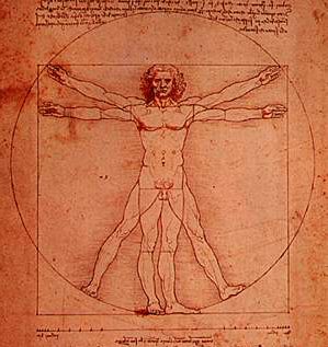 Vitruvian man: Sacred Geometry.